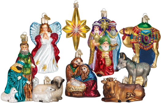 Old World Christmas Nativity Collection Glass Ornament - Old World Christmas Three Wise Men Glass Ornament (600x600), Png Download