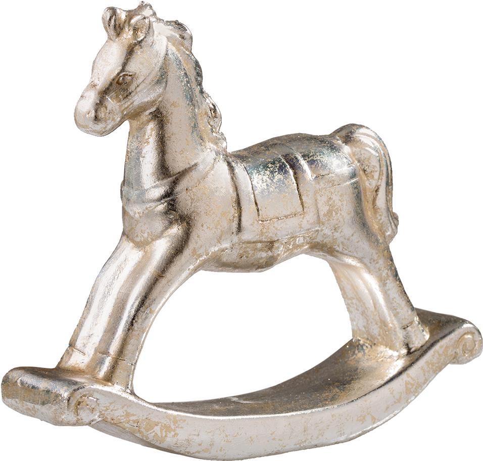 Rocking Horse, Silver-coloured, 19 Cm - Statue (1000x1000), Png Download