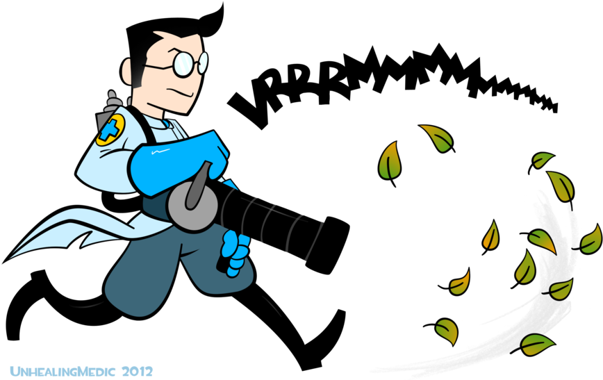 Then Of Course I Need To Create A Sprite Of Player - Leaf Blower Man Cartoon (900x571), Png Download
