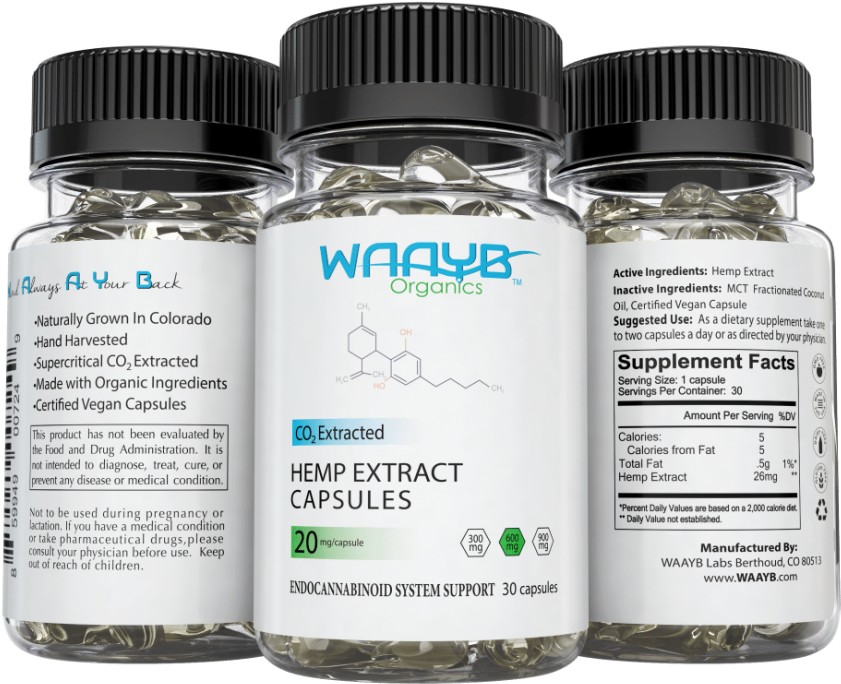 Waayb Hemp Extract Capsules - Waayb Organics (900x1163), Png Download