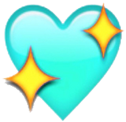 Clip Art Aesthetic Emojis - Blue Sparkly Heart Emoji (1024x1024), Png Download