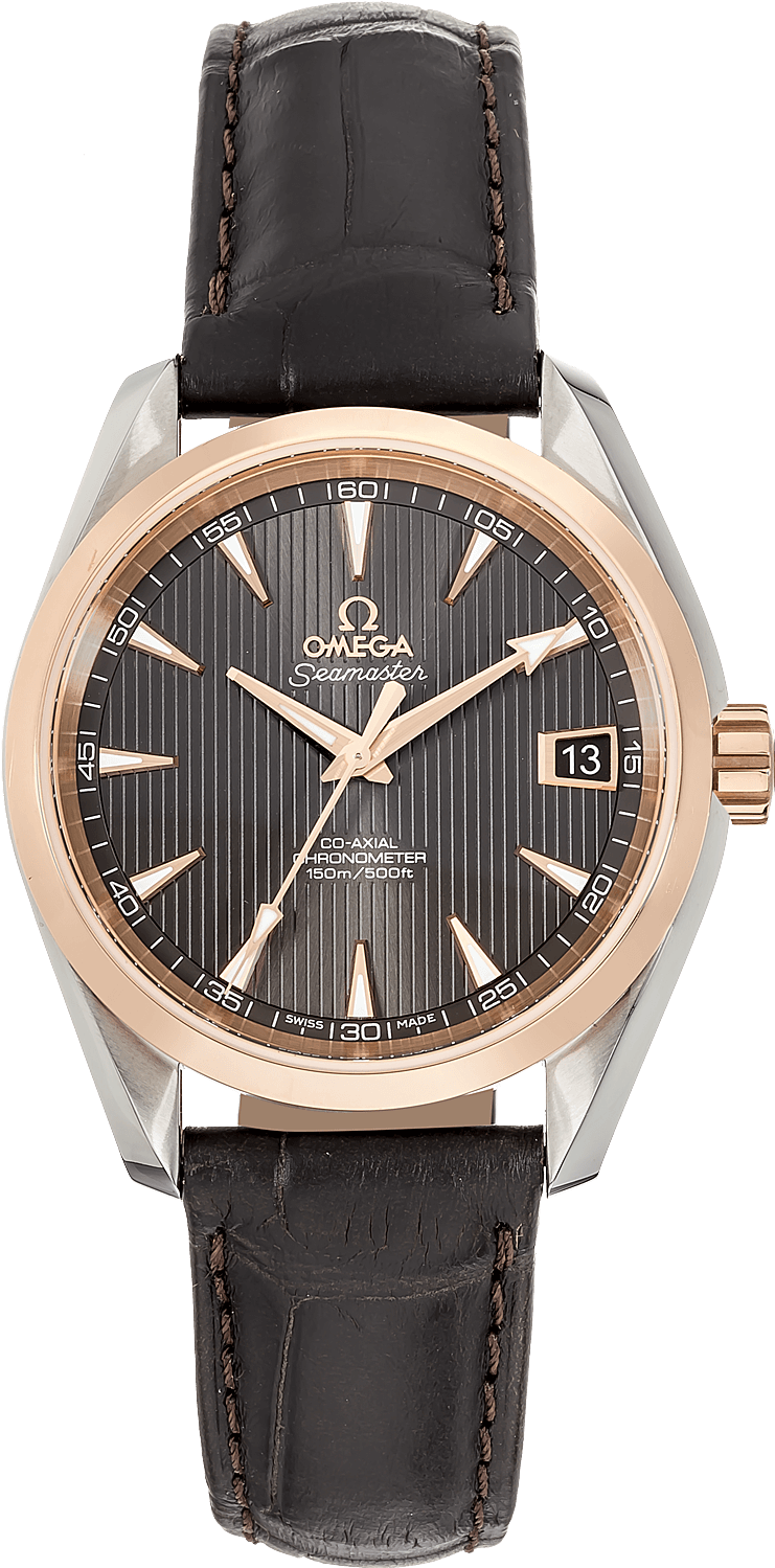 Seamaster Aqua Terra Rose Gold And Stainless Steel - Jaeger Lecoultre Compressor Gmt (1000x1500), Png Download