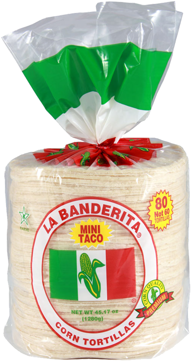 Mini Taco White Corn Tortillas - La Banderita Mini Taco Corn Tortillas - 80 Count, 49.3 (712x882), Png Download