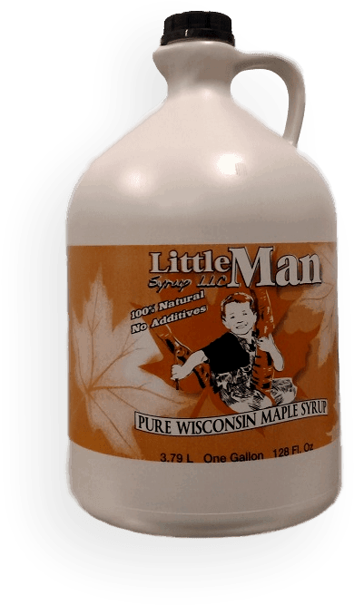 One Gallon Little Man Syrup Jug - Little Man Syrup Little Man Syrup 100 Pure Wisconsin (630x773), Png Download
