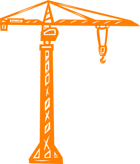 Vector Illustration Of Construction Industry Crane - Kran Clipart (598x700), Png Download