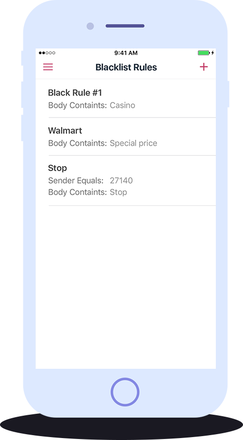 Text Message Blocker App Spamhound (500x906), Png Download