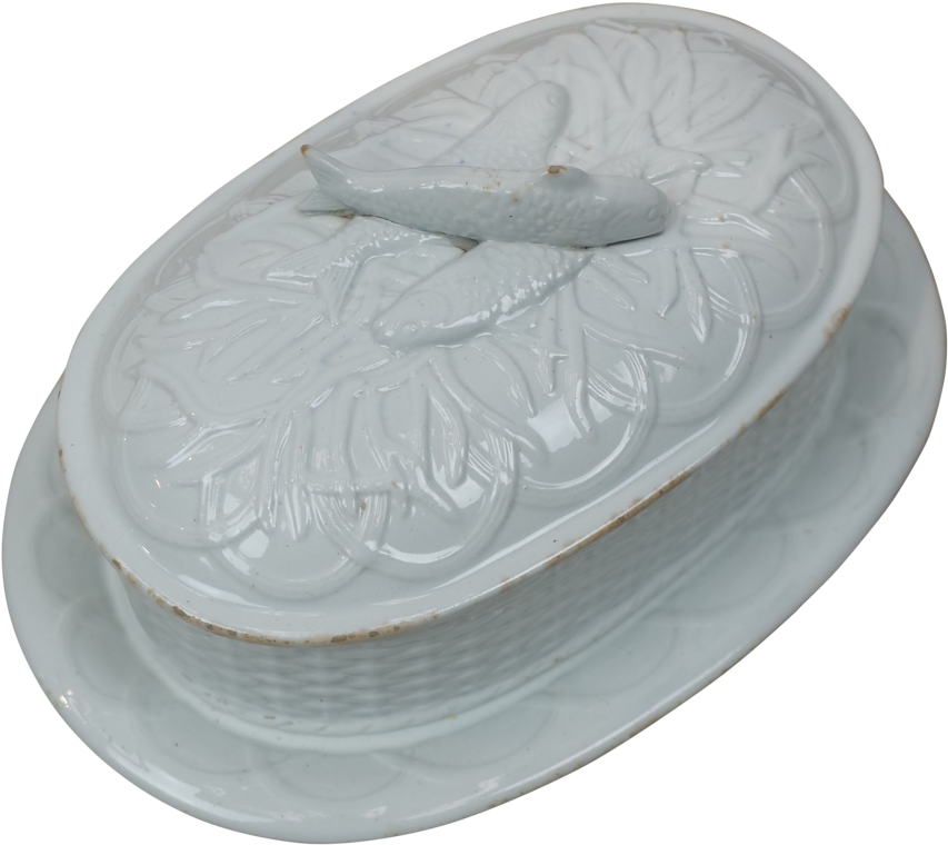 White Ceramic Lidded Sardine Dish With - Cake Decorating (1024x928), Png Download