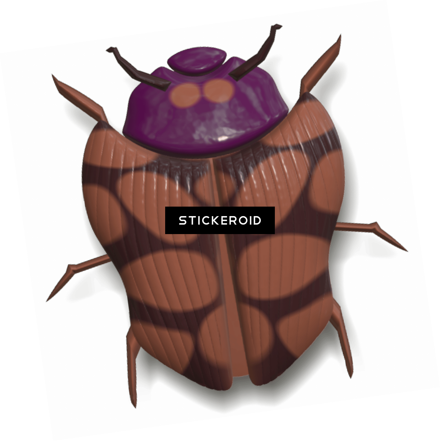 Ladybug Brown And Purple - Yellow (1444x1445), Png Download