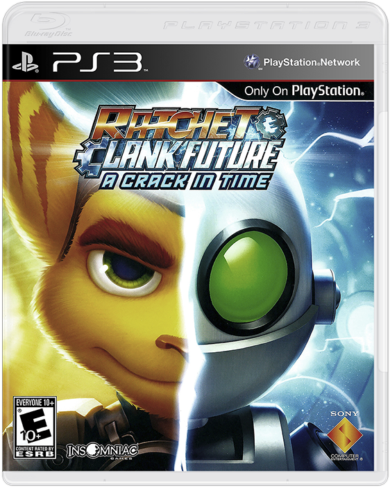 Sony Playstation 3 Disc Games 2d Box Pack - Ratchet And Clank A Crack In Time Box Art (567x715), Png Download
