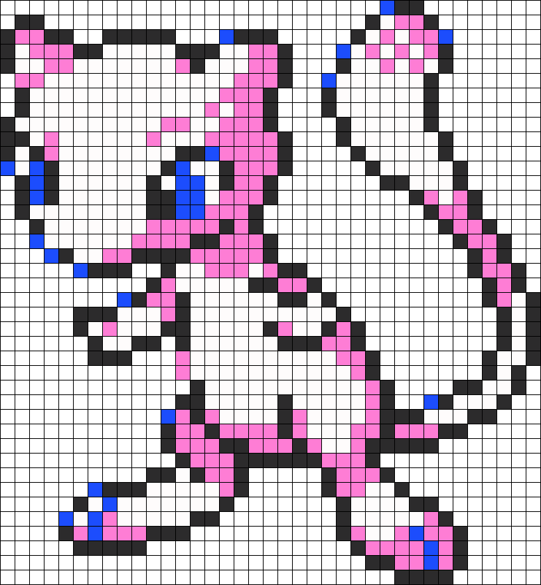 Mew Perler Bead Pattern (778x841), Png Download