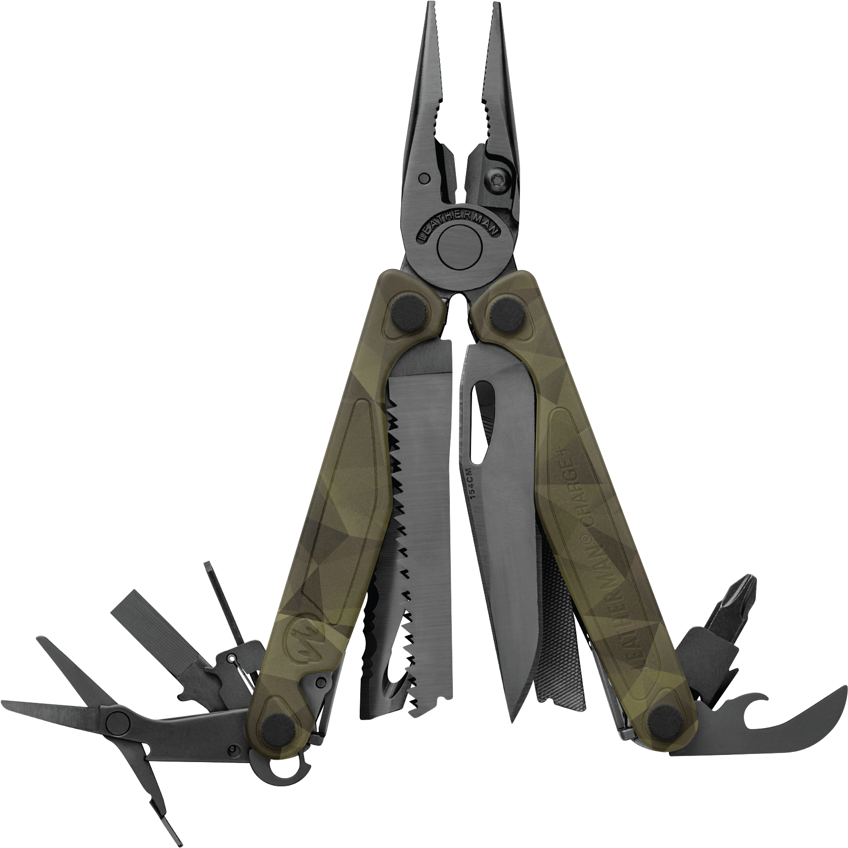 Leatherman Charge Multi-tool, Open View, Forest Camo, - Leatherman Charge Plus Black (2000x2000), Png Download