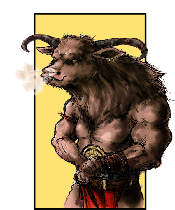 Minotaur Muscles By Szacsi-d4qad9o - Minotaur Muscles (600x740), Png Download