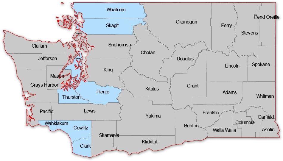 Vigilnet Services Washington State Counties - Washington (959x546), Png Download