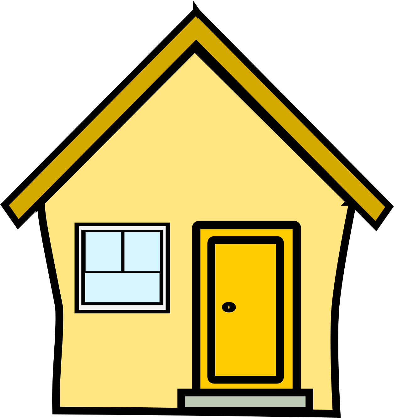 Clipart - Yellow House Clipart (3200x2400), Png Download