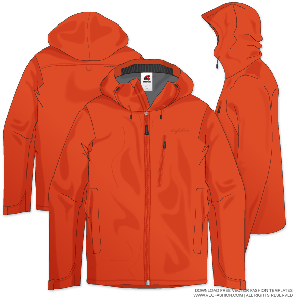 Men Climbing Jacket Template (600x600), Png Download