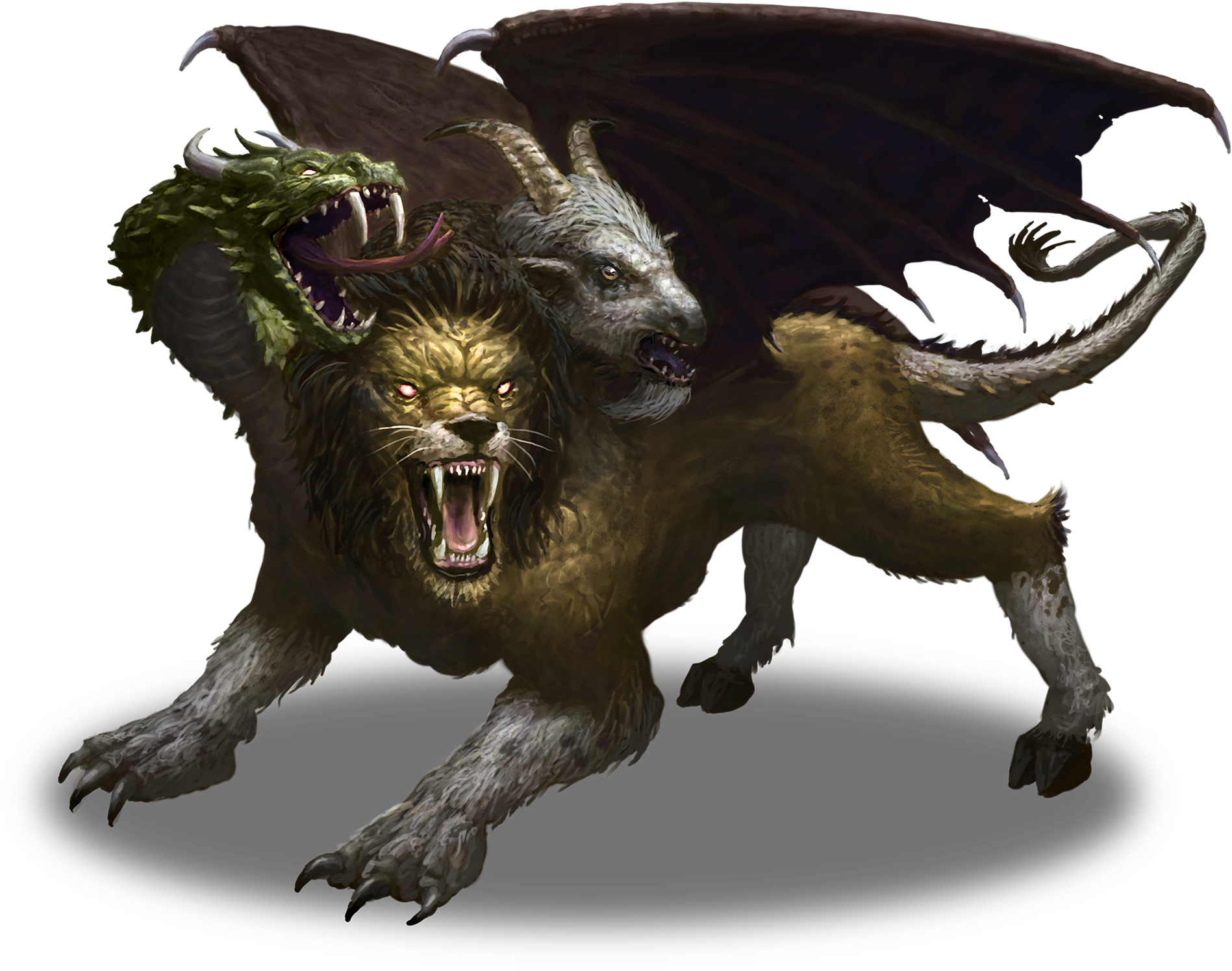 Vector Chimera Drawing Tree - Monster (2120x1600), Png Download