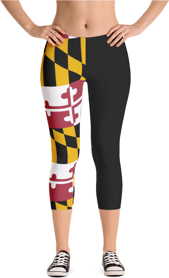Marylandflagtheworld Md Flag Half Black Leggings - Altino Leggings - #1e563e - Black Chocolate Cherry (1000x1000), Png Download
