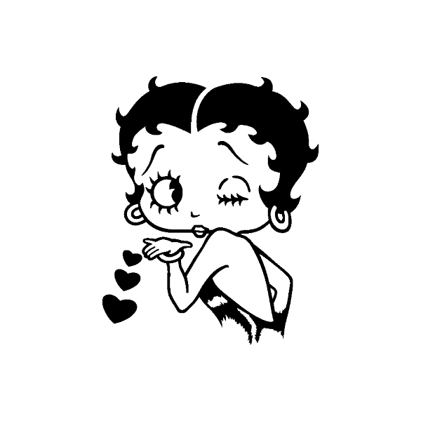 Stickers Betty Boop 1 Muñecas Country, Cuadros Pintura, - Betty Boop Silhouette Png (600x600), Png Download