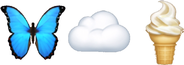 Butterfly Cloud Icecream Emoji Freetoedit Tumblr Aesthe - Emoji (1024x1024), Png Download