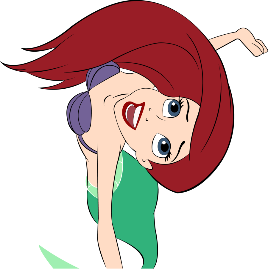 Ariel Vector Colored 2 By Sayurixsama - Ariel Little Mermaid Vector (900x901), Png Download