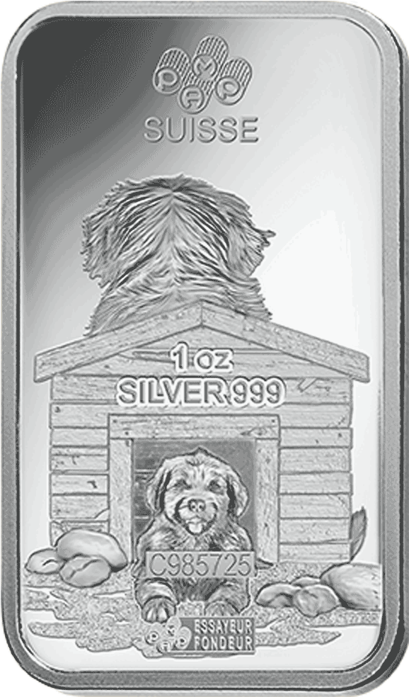 Bar Highlights - - Pamp Lunar 1oz Silver Dog (1000x1000), Png Download