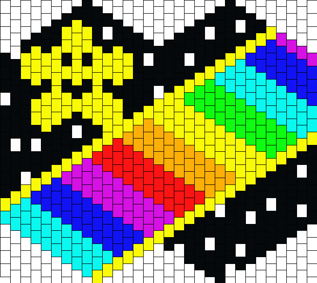 Mario Kart 64 Rainbow Road Mask Bead Pattern - Bruges (651x580), Png Download