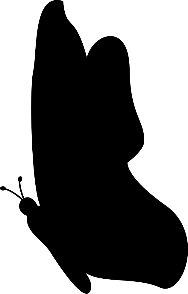 Png File Svg - Butterfly Side Silhouette (628x981), Png Download