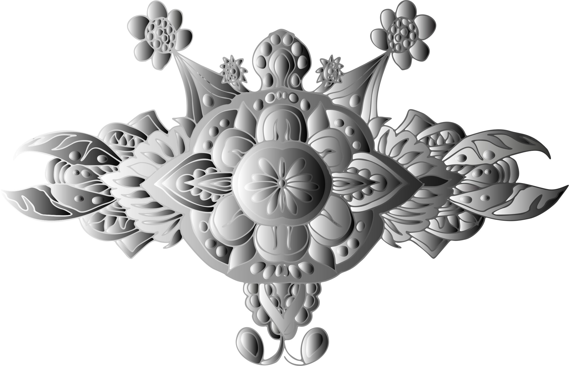 This Free Icons Png Design Of Grayscale Floral Hand (2320x1492), Png Download