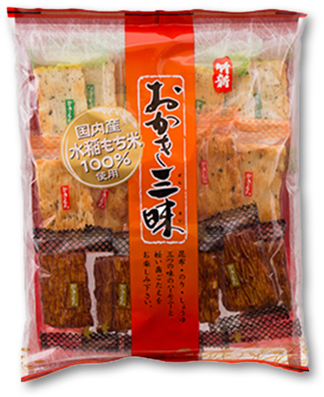 Takeshin Okaki Rice Cracker 3 Kinds - Convenience Food (600x600), Png Download
