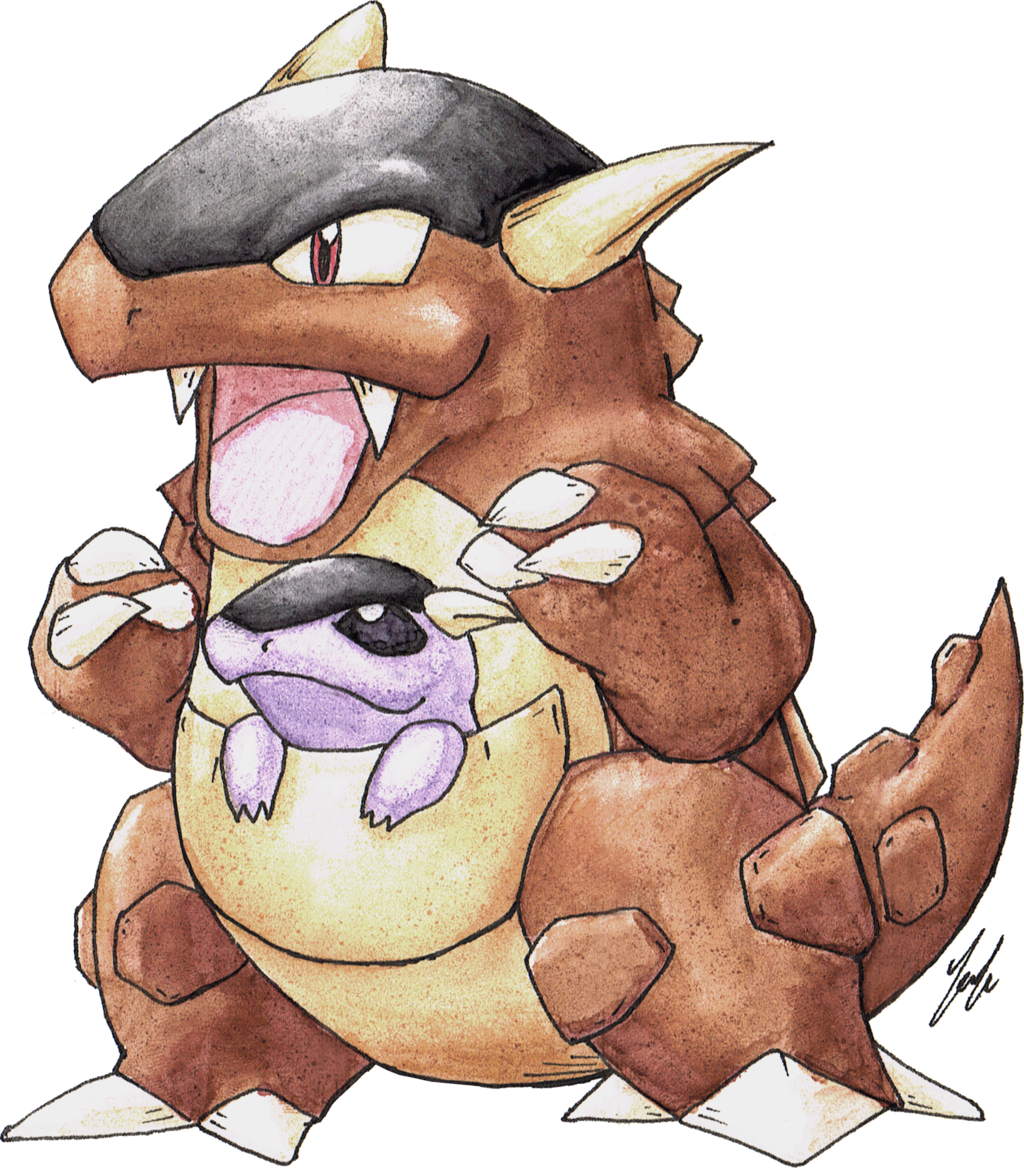 This Is A Very Nice Drawing Of Kangaskhan - Draw Kangaskhan From Pokemon Go (1024x1168), Png Download