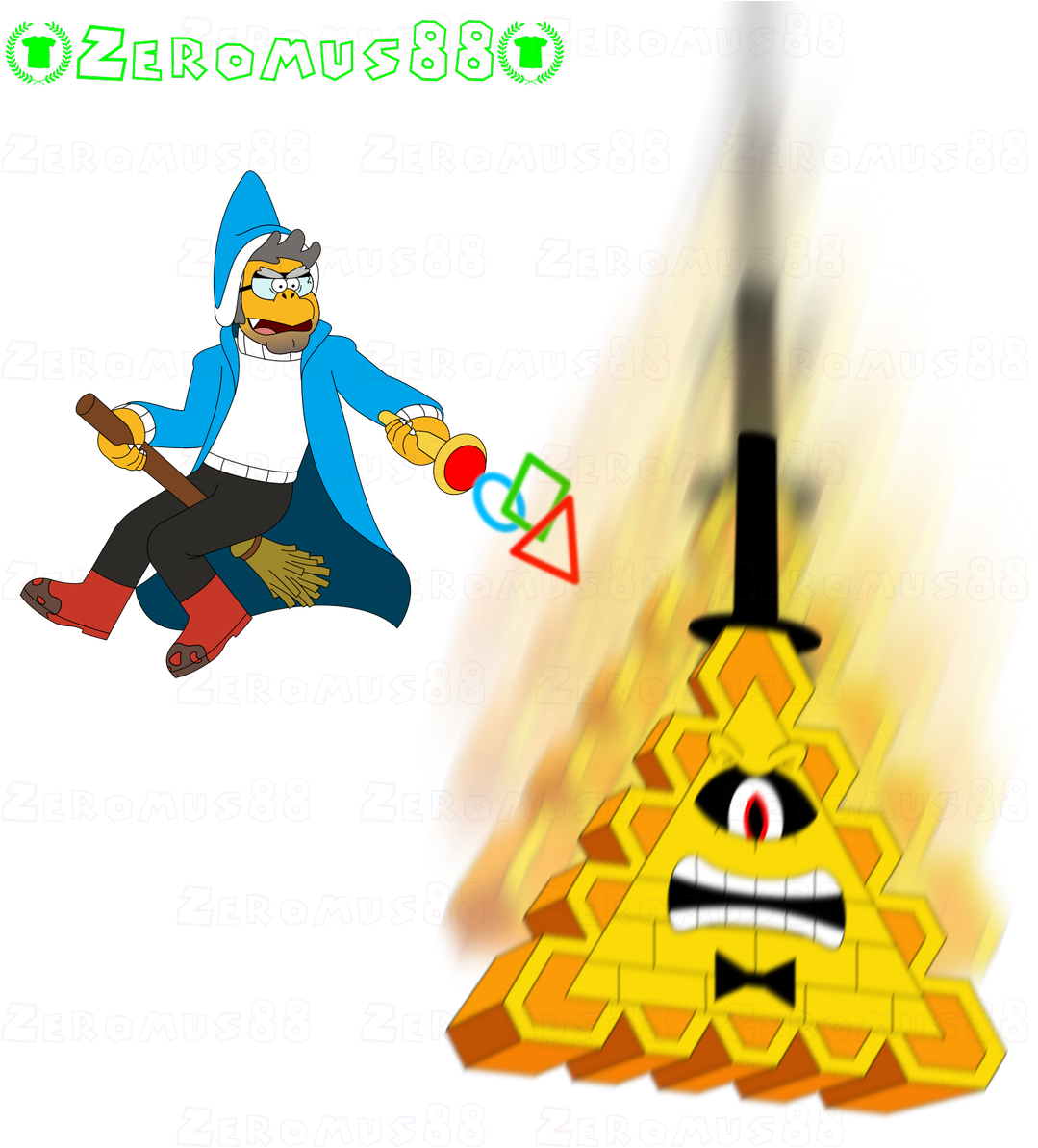 #gruncleford #kamek & #billcipher #thwomp #mario #gravityfalls - Cartoon (1091x1200), Png Download