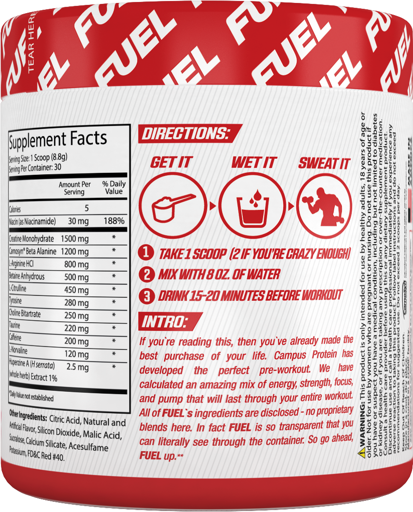 Campus Protein Fuel Pre Workout For College Students - Pre-workout (1800x1200), Png Download