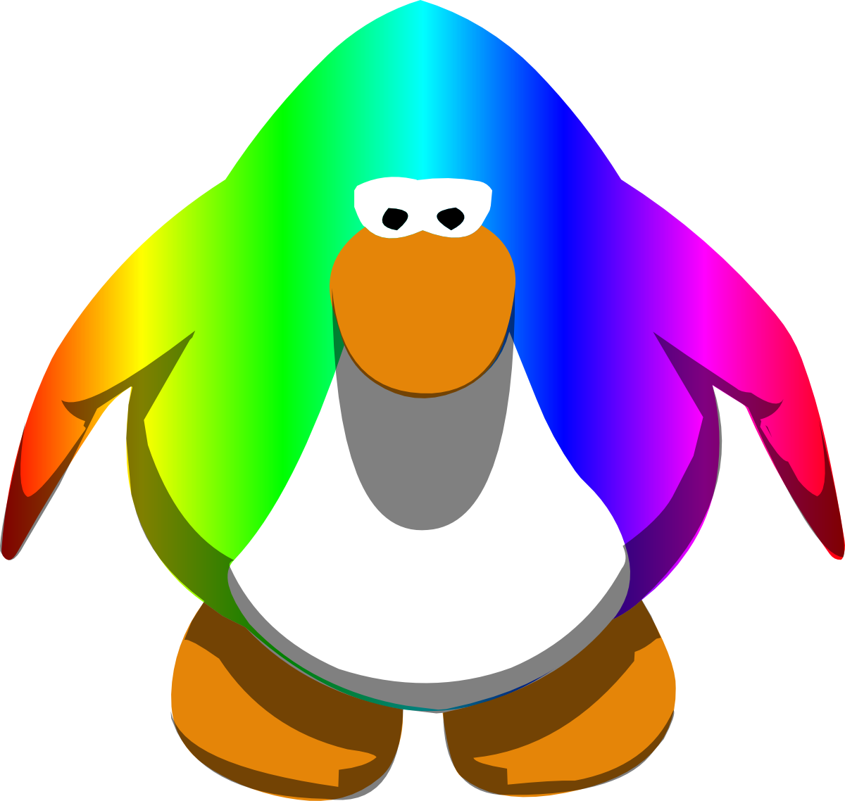 ﻿ok The Title Might Say Cartoon Characters But Actually - Club Penguin Rainbow Penguin (843x800), Png Download