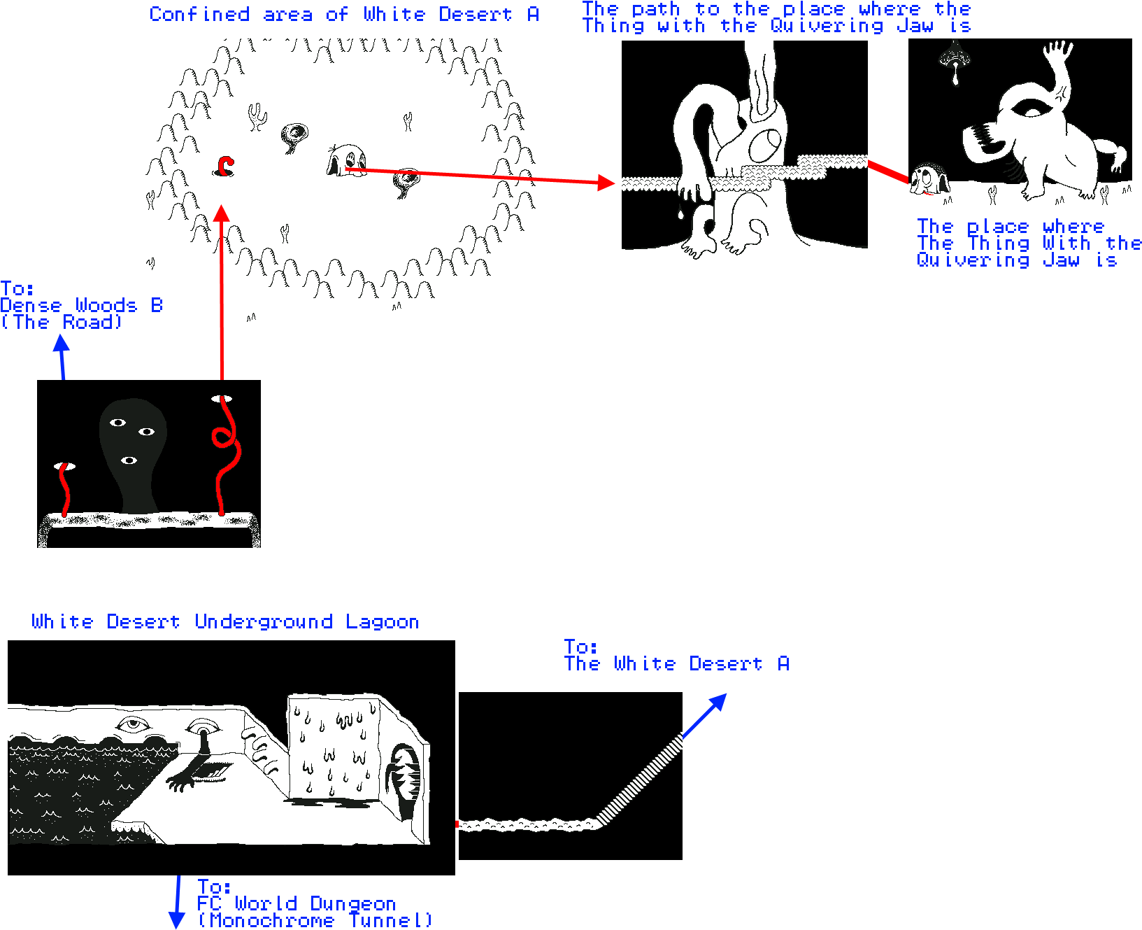 White Desert Underground Area Map - Yume Nikki White Desert Map (1781x1342), Png Download