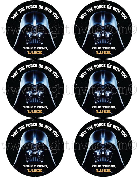 Darth Vader Star Wars Birthday Sticker Tag - Samolepky Na Kořenky Mfp 15,4x22,5cm Koření (614x794), Png Download