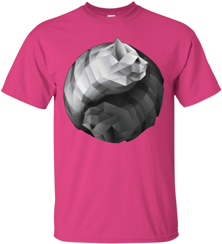 3d Yin Yang Cat T-shirt - Shirt (800x800), Png Download