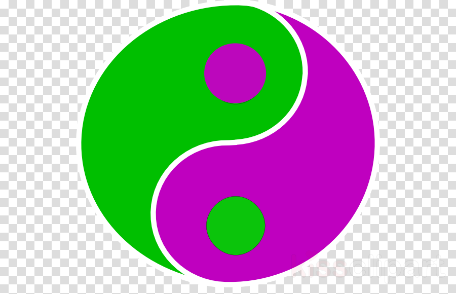 Yin Yang Symbol Purple Clipart Yin And Yang Green Symbol - Food Silhouette Png (900x580), Png Download