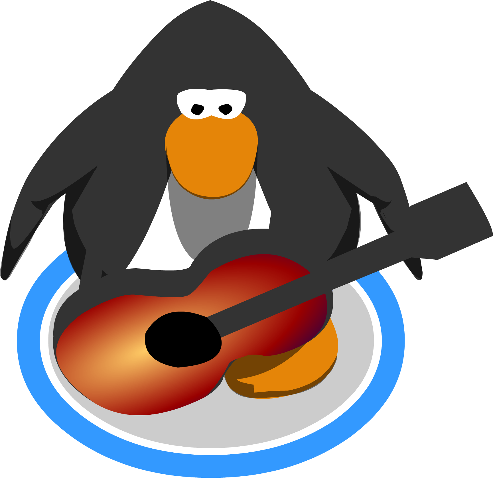 Acoustic Sunburst Guitar Ig - Club Penguin Ninja (1729x1677), Png Download