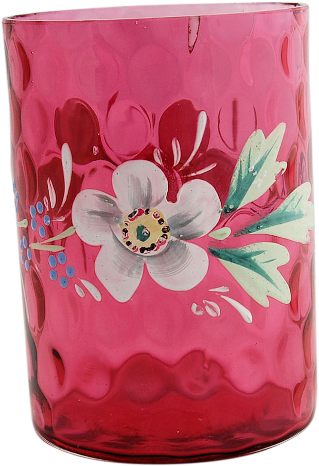 Victorian Honeycomb Dot Pattern Cranberry Glass Tumbler - Poinsettia (936x936), Png Download