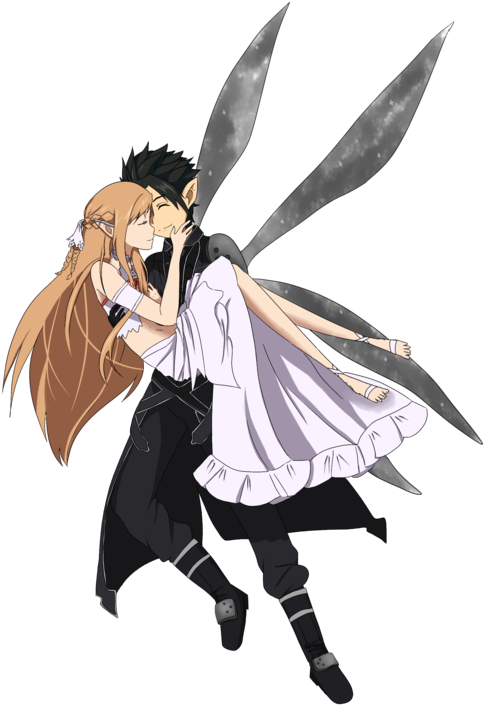 Kirito X Asuna <3 <3 Los Siete Pecados Capitales, Mangas, - Asuna Y Kirito Png (600x837), Png Download