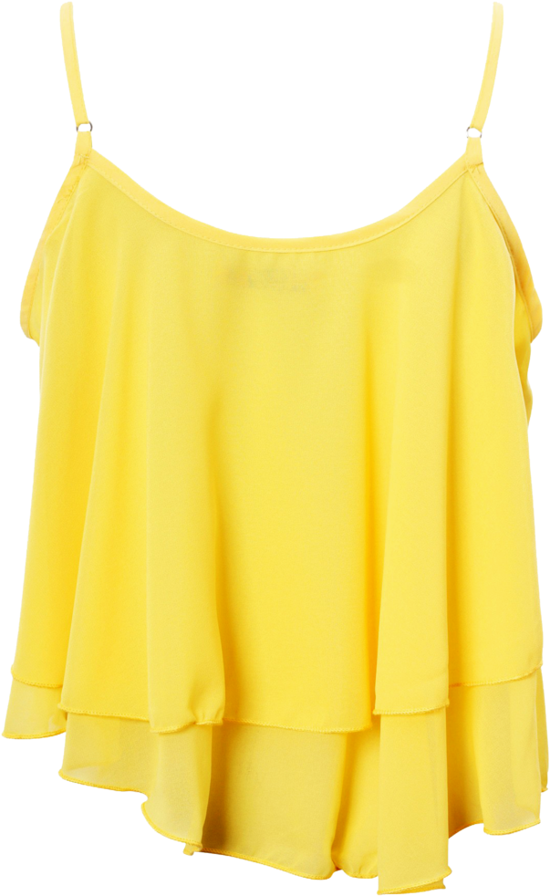 Shirts & Tops, Yellow Asymmetric Frill Tribal Embroidery - Ruffle (644x1024), Png Download