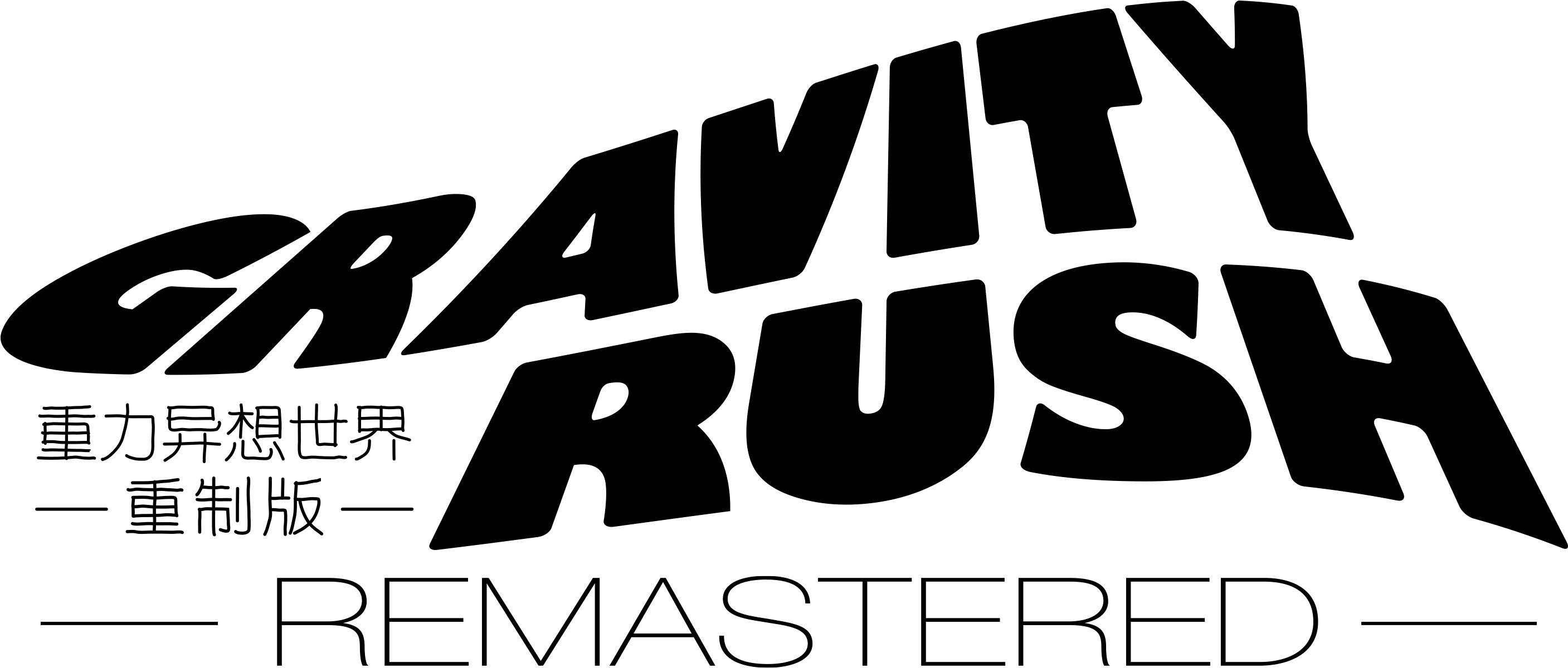 Found This High-res Logo On The Playstation - Gravity Rush Remastered Png (2895x1394), Png Download