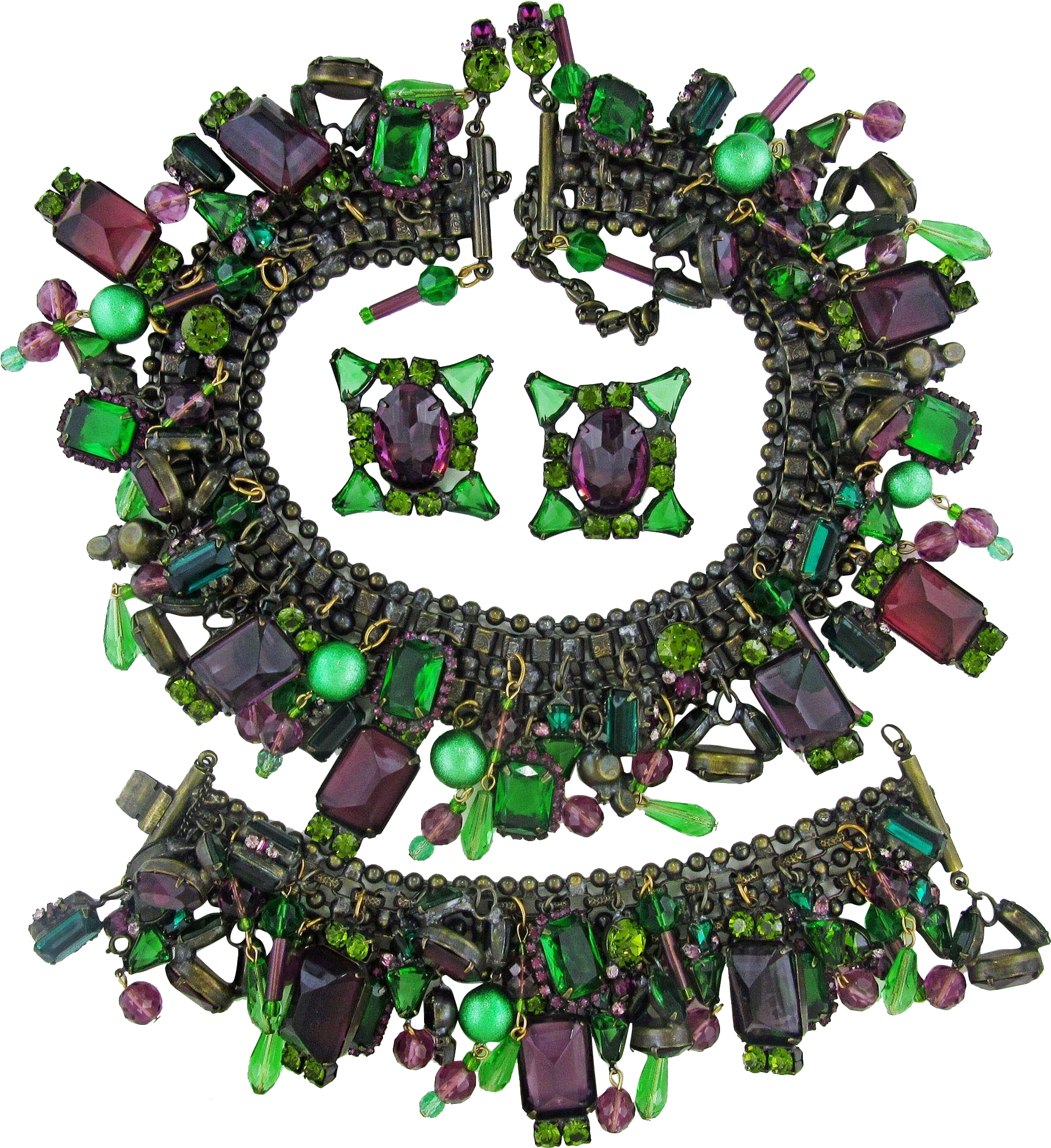 Vintage David Mandel Mardi Gras Colors Super Huge Charm - Jewellery (1873x1873), Png Download