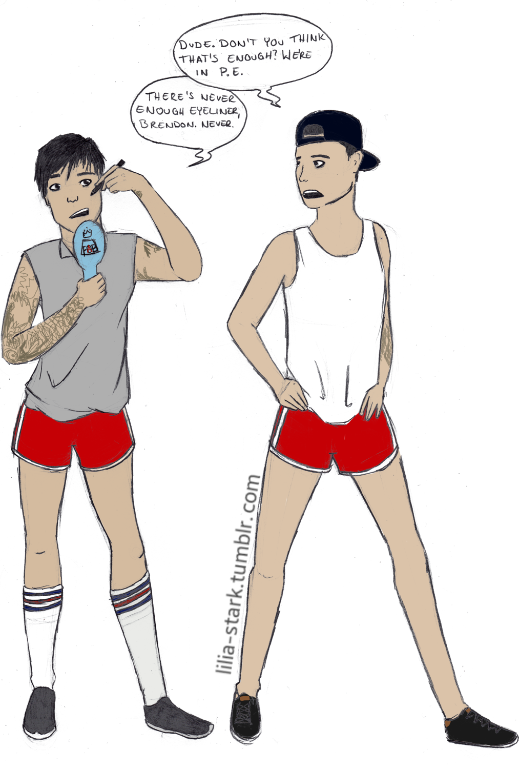 Okay So Dear Fella Ray Aka Has Told Me A Story Png - Brendon Urie Shorts (1013x1500), Png Download