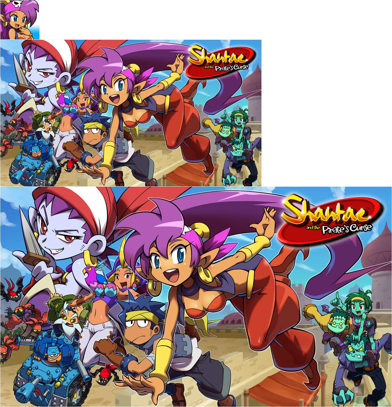 Click For Full Sized Image Home Menu Icon And Banners - Shantae And The Pirate's Curse [3ds Game] (1282x1332), Png Download