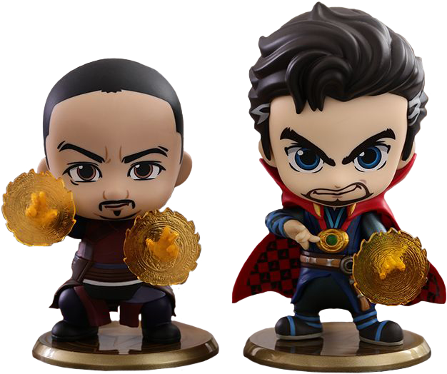 Infinity War - Hot Toys Doctor Strange Bobble Head Cosb325 (632x559), Png Download