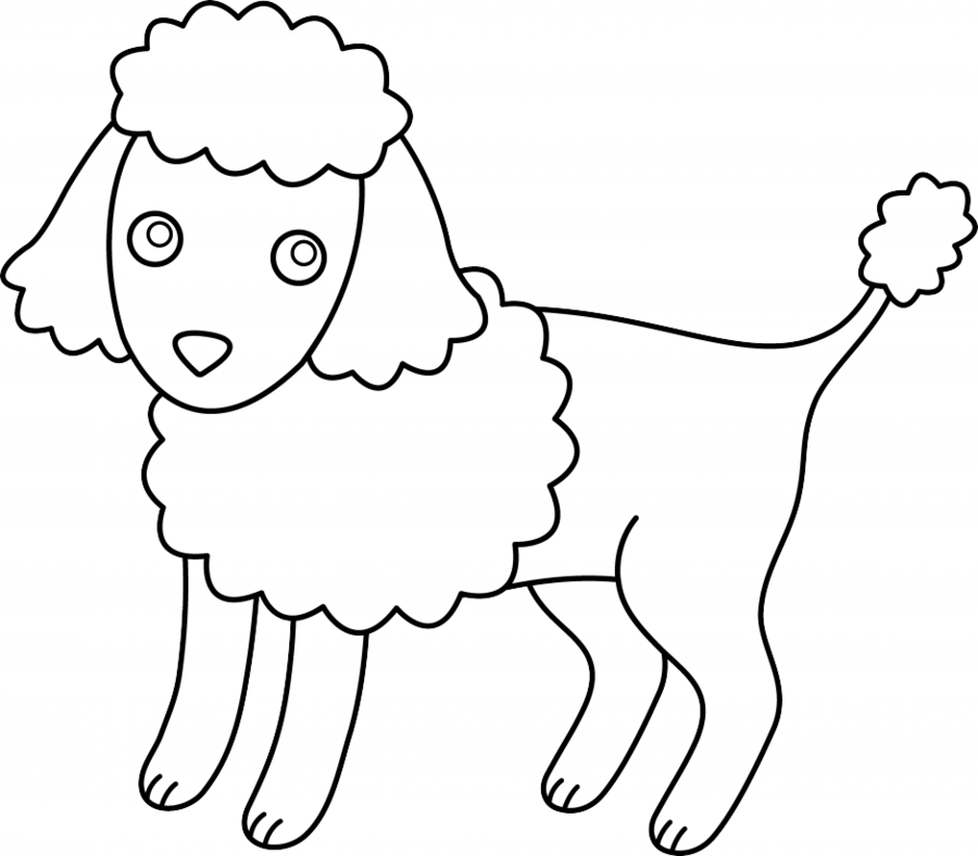 Poodles Coloring Page Clipart Miniature Poodle Puppy - Poodles Clipart Black And White (900x788), Png Download