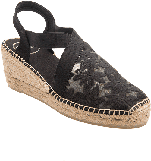 Lace Espadrille In Black By Toni Pons - Tonipons Lace (700x687), Png Download