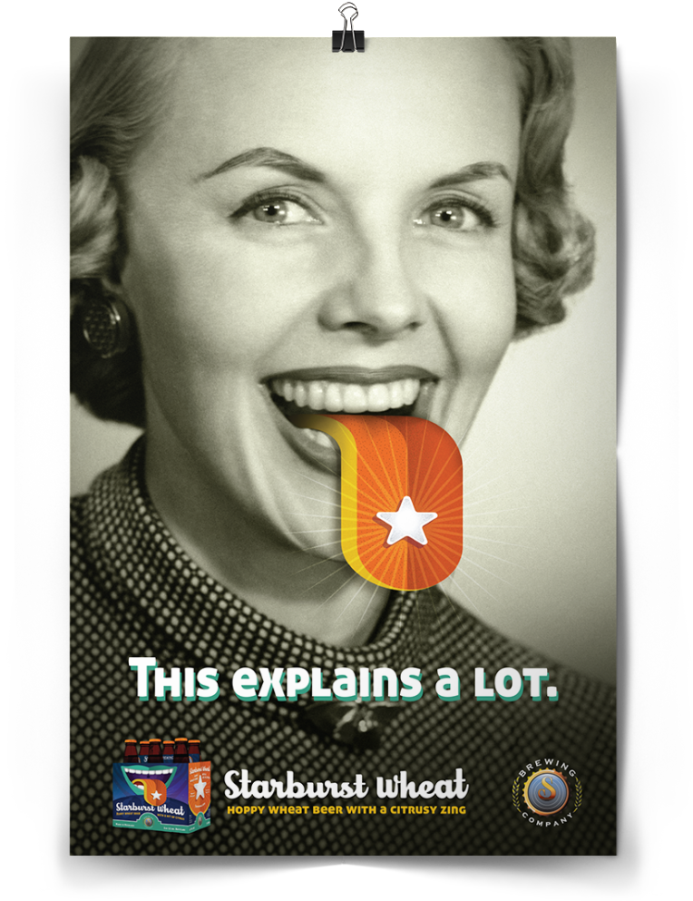 Saugatuck Brewing Starburst Wheat Poster 01 (954x1024), Png Download