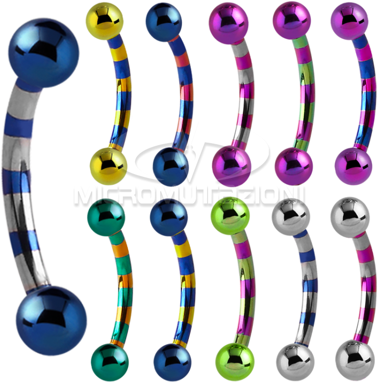 Micro Bananabell For Eyebrow Piercing Anodized Titanium - Titanium (750x750), Png Download